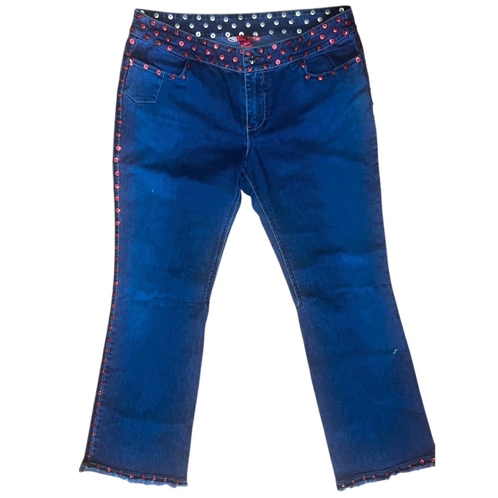 Eckored Studed Jeans Size 13 Embroidered Stretch EUC Dark blue Vintage Georg